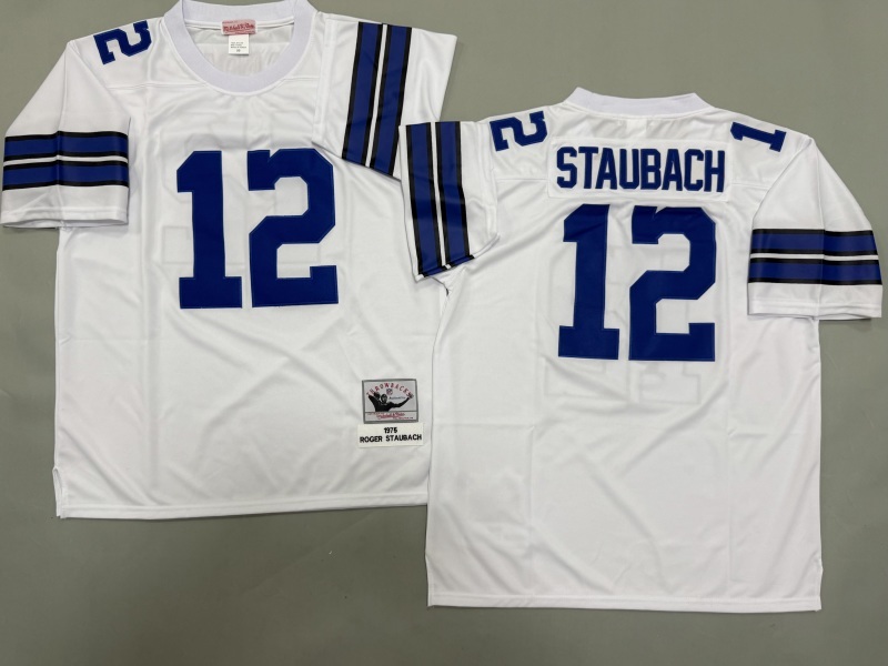 Men 2025 Nike Dallas Cowboys #12 Staubach White Throwback Limited NFL Jersey 003->dallas cowboys->NFL Jersey
